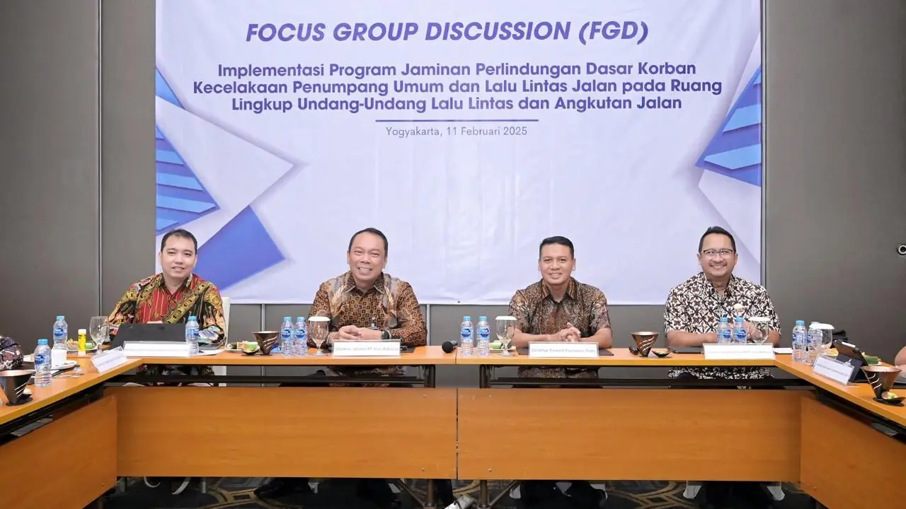 Diskusi dengan topik Implementasi Program Jaminan Perlindungan Dasar Korban Kecelakaan Penumpang Umum dan Lalu Lintas Jalan dalam Ruang Lingkup Undang-Undang Lalu Lintas Jalan dan Angkutan Jalan (Istimewa)