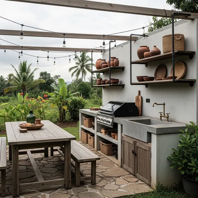 Model Dapur Nuansa Pedesaan Modern Sederhana