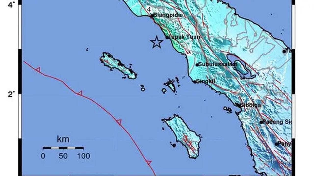 Gempa Magnitudo 6,2 Guncang Aceh Selatan, Terasa hingga Medan dan Gunung Sitoli