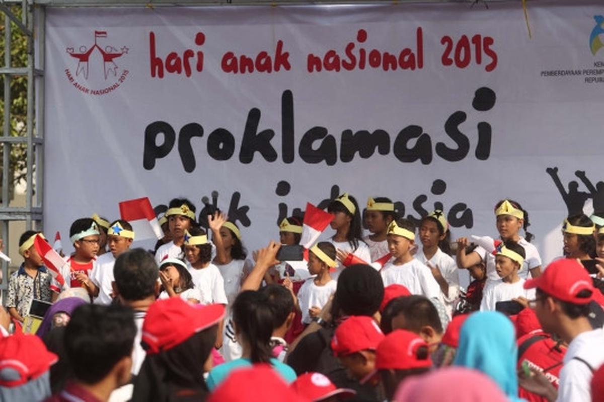 Beraksi di Car Free Day, puluhan anak serukan stop kekerasan