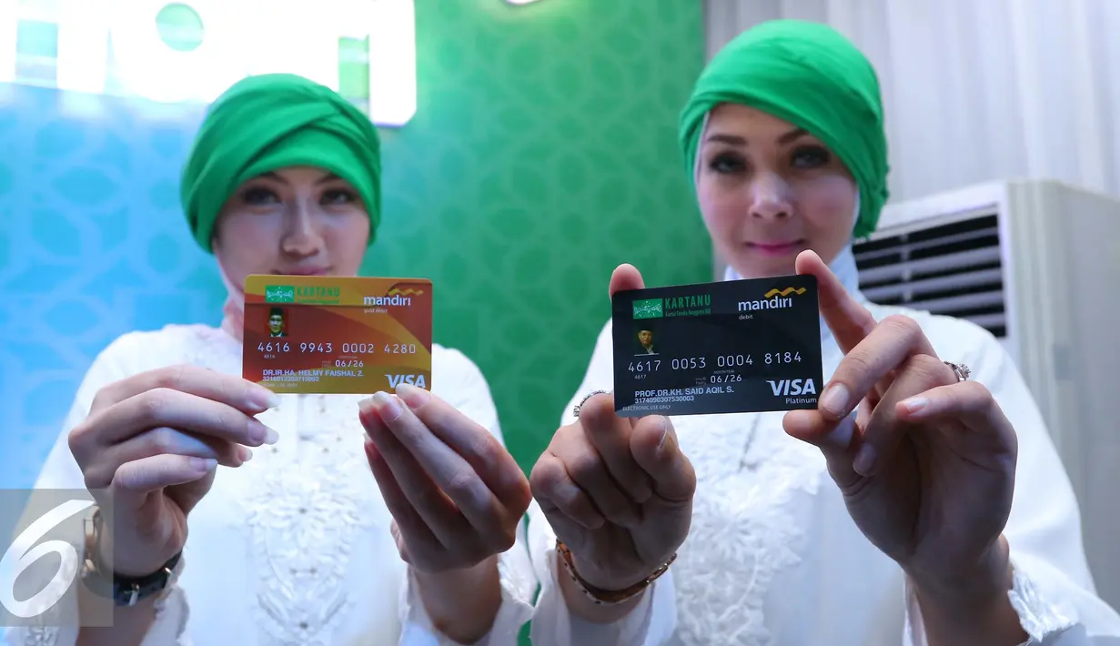 Melalui KARTANU ini, para anggota NU dapat membuka rekening tabungan dengan setoran awal hanya Rp20 ribu tanpa bunga dan tanpa biaya administrasi bulanan tabungan dan kartu, Jakarta Senin (27/6). (Liputan6.com/Angga Yuniar)  