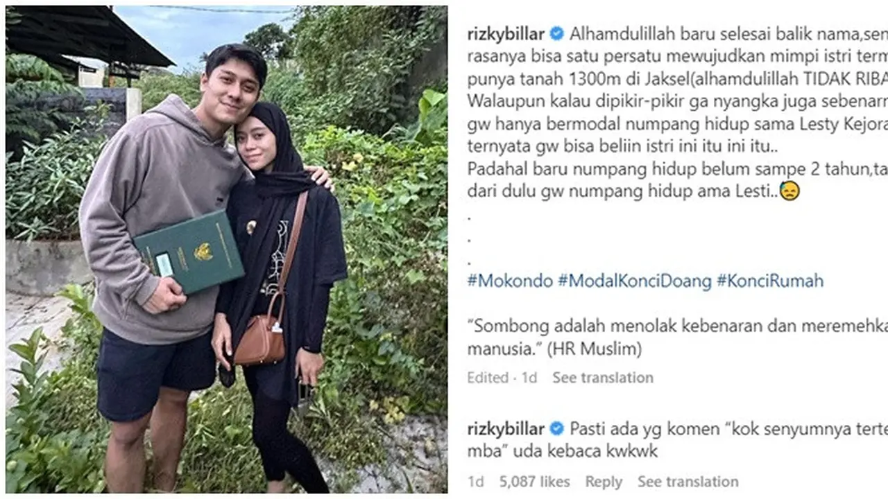 6 Sindiran Rizky Billar Untuk Haters, Beberapa Hari Lalu Datangi Polda