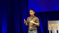 CEO Ruangguru Adamas Belva dalam Inspirato ( Foto: Fransiska Wahyuning)
