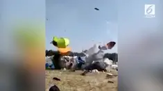 Salah satu festival musik terbesar di Jerman diwarnai insiden alam. Akibatnya barang-barang beterbangan dan melukai sejumlah warga.