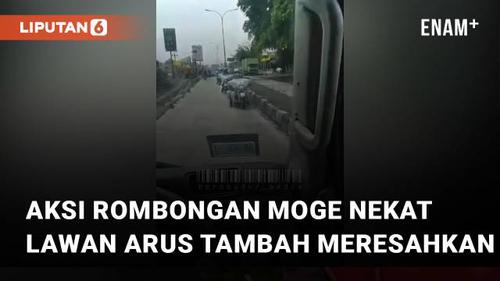 VIDEO: Sedang Ada Perbaikan Jalan, Aksi Rombongan Moge Nekat Lawan Arus Tambah Meresahkan