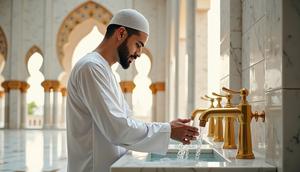 cara ambil wudhu ©Ilustrasi dibuat Stable Diffusion