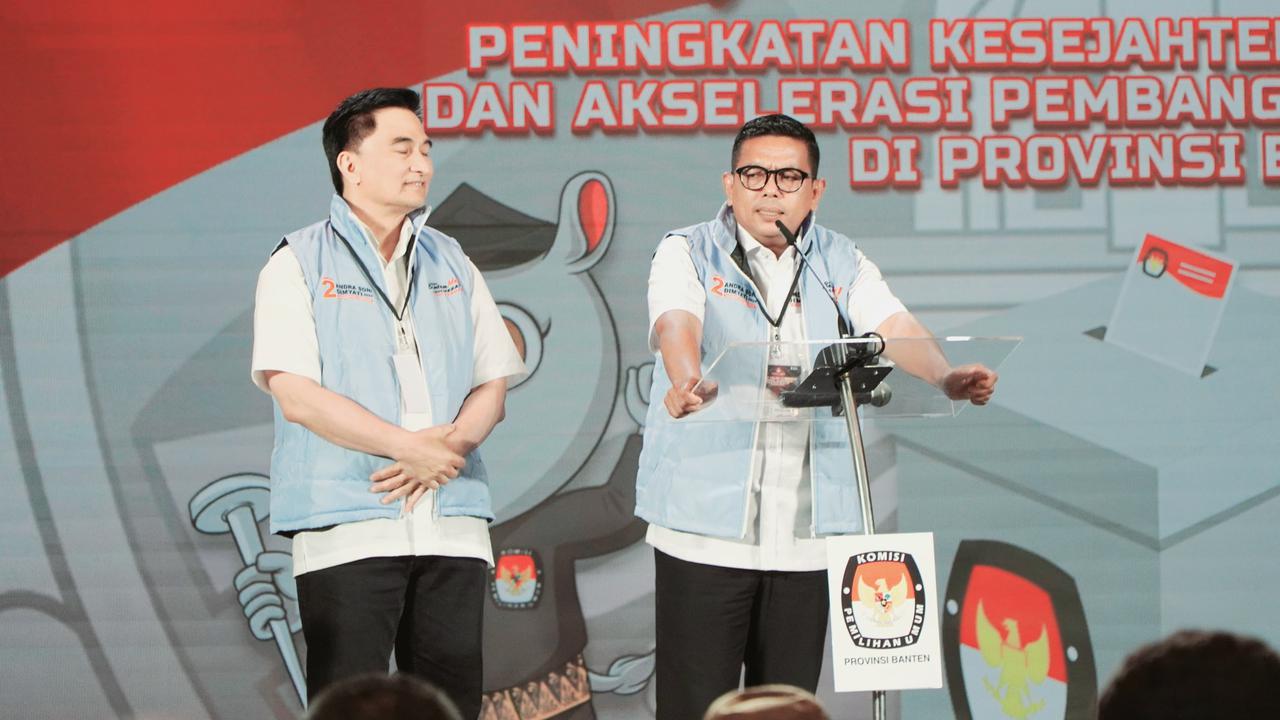 Quick Count Charta Politika Pilkada Banten 73,67 Persen Suara: Airin 42,25 Persen, Andra Soni 57,75 Persen