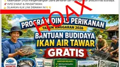 Cek Fakta: Hoaks, Link Pendaftaran Bantuan Budidaya Ikan Air Tawar Gratis 2026