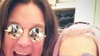 Ozzy Osbourne (vokalis band Black Sabbath) dan Kelly Osbourne. (via instagram/@kellyosbourne)
