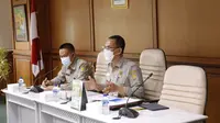 Direktur Jenderal Prasarana dan Sarana Pertanian (PSP) Kementerian Pertanian, Ali Jamil saat memimpin rapat rapat koordinasi lintas Eselon 1 Kementan.