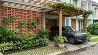 7 Ide Carport dengan Kombinasi Roster dan Tanaman Hias agar Tampak Estetik dan Sejuk