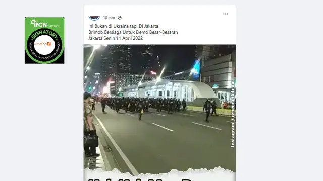 Penelusuran klaim video barisan pasukan Brimob bersiaga untuk demo 11 April 2022