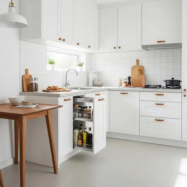 Dapur 2x2 Meter Rumah Type 36 dengan Konsep Japandi dan Hidden Storage