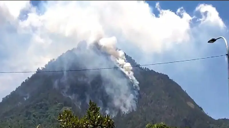 Pemadaman Kebakaran Gunung Panderman Terkendala Medan Terjal dan Kabut