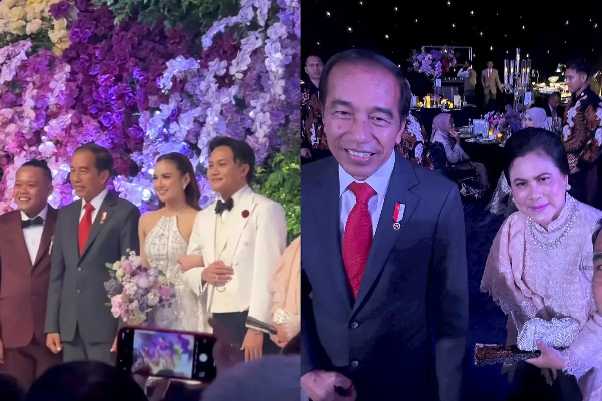 Meriah! 6 Potret Gaya Presiden Jokowi dan Ibu Negara Iriana Hadiri Resepsi Pernikahan Rizky Febian dan Mahalini