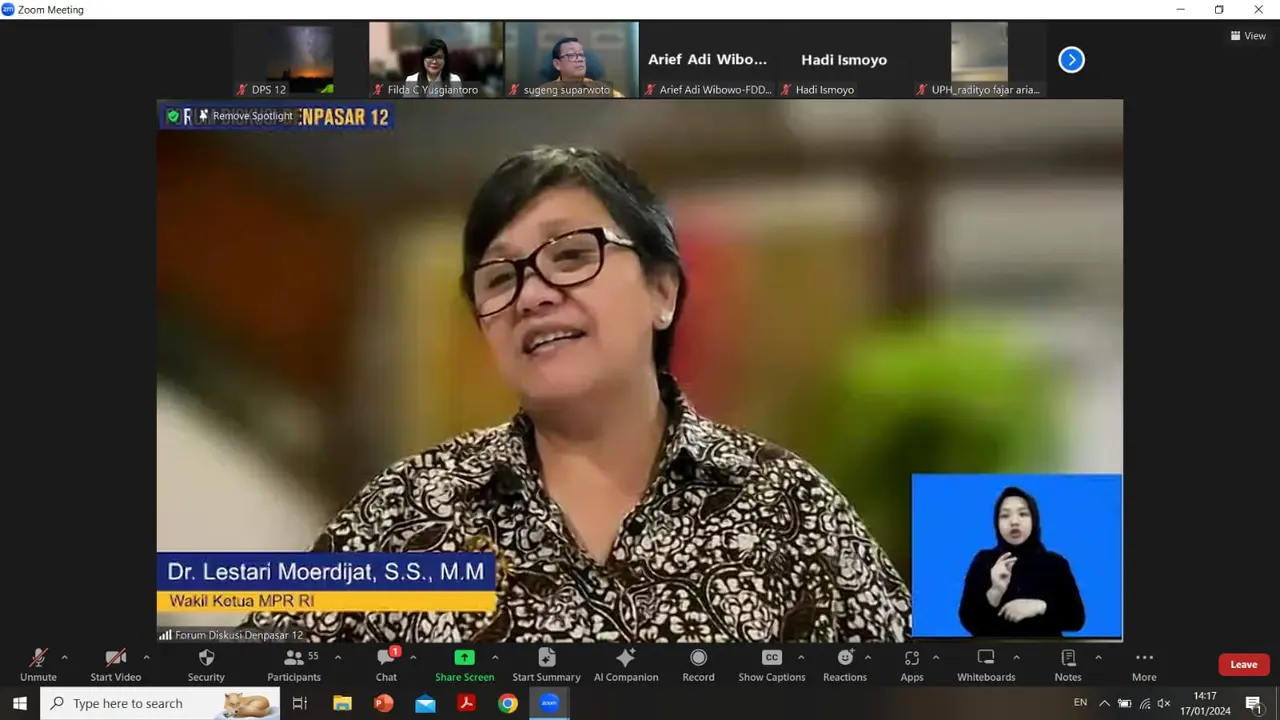 Wakil Ketua MPR RI Lestari Moerdijat. (Istimewa)