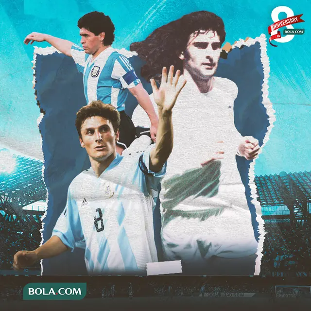 Timnas Argentina - Mario Kempes, Diego Maradona, Javier Zanetti
