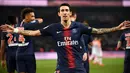 Dua tahun setelahnya, Di Maria memutuskan pindah ke PSG dengan tebusan 44 juta euro. Kini di PSG Di Maria tampil bak bintang bersama Neymar Jr dan Kylian Mbappe. (AFP/Franck Fife)