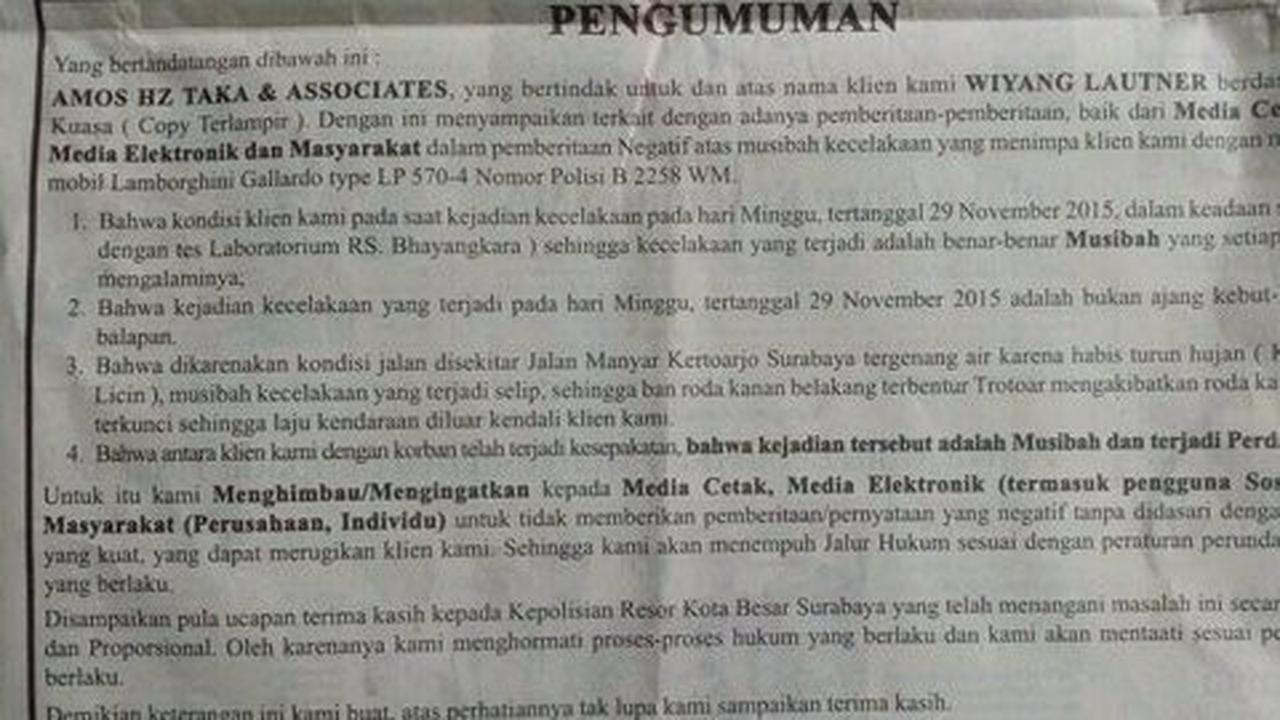 Pantaskah pengemudi Lamborghini iklan sampai ancam-ancam media?