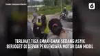 Beredar video emak-emak sedang asyik berjoget di zebra cross lampu merah. Saat ini polisi sedang memburu ketiga emak-emak itu.