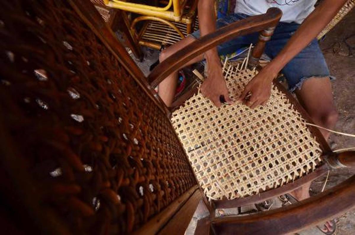 Mengais rejeki dari rotan