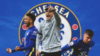 Chelsea - Reece James, Thomas Tuchel, Mason Mount (Bola.com/Adreanus Titus)