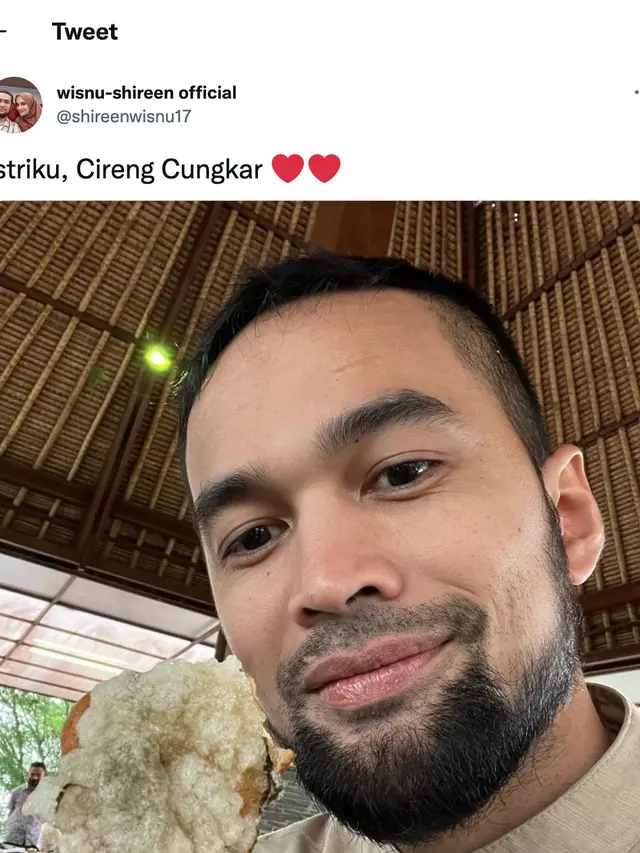 Cuitan Teuku Wisnu soal cireng. (Foto: Dok. Twitter @shireenwisnu17)