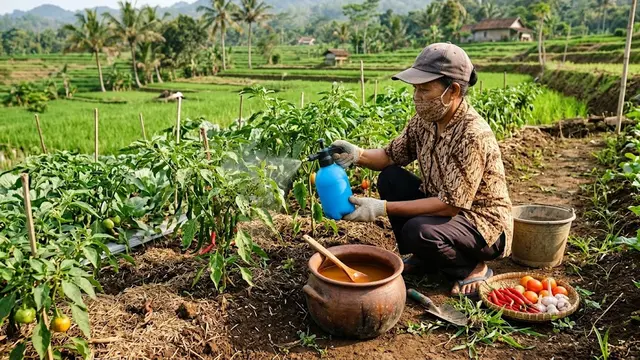 Cara Mengusir Hama Tanaman dengan Air Rebusan Bawang Putih/AI Generated