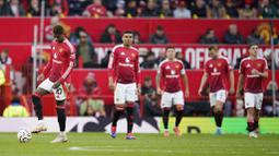 Hasil ini membuat Man United terpuruk di posisi 12 klasemen sementara Liga Inggris 2024/2025 dengan koleksi tujuh poin dari enam laga. Di sisi lain Tottenham naik ke peringkat delapan dengan raihan 10 poin. (AP Photo/Dave Thompson)