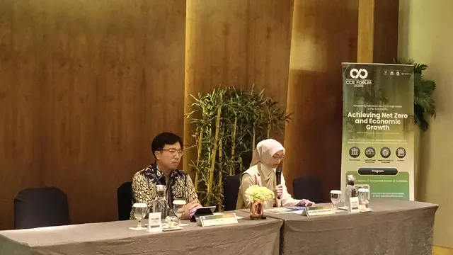 Konferensi pers The 3rd Internasional & Indonesia CCS Forum 2025 di Pullman Thamrin, Jakarta, Senin (21/4/2025). (Foto:Liputan6.com/Maulandy R)