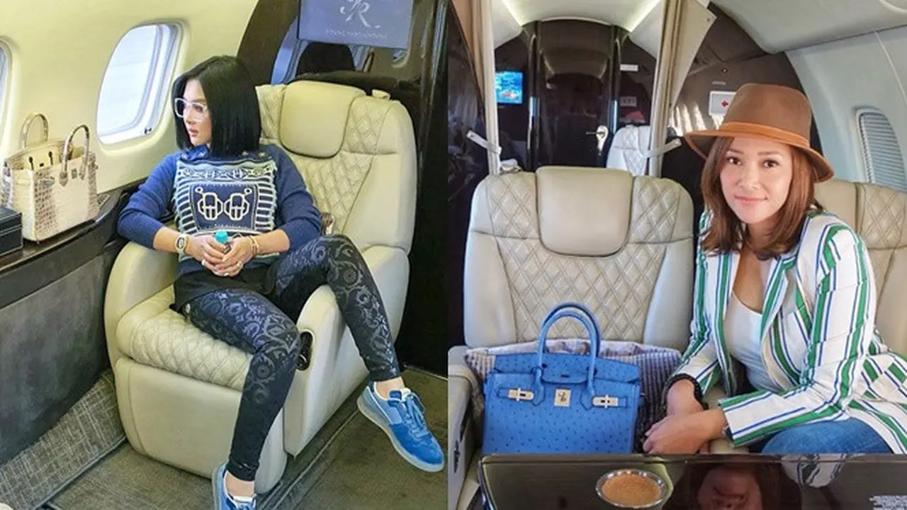 5 Beda Gaya Syahrini dan Maia Estianty Saat Naik Jet Pribadi, Mana yang Lebih Kece?