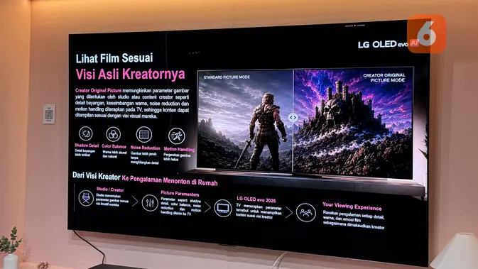 Fitur Creator Original Picture Mode di LG OLED TV. Liputan6.com/Iskandar