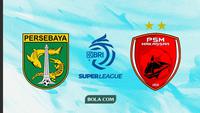 Perang Antarlini Persebaya Vs PSM di BRI Super League. (Bola.com/Wiwig Prayugi)