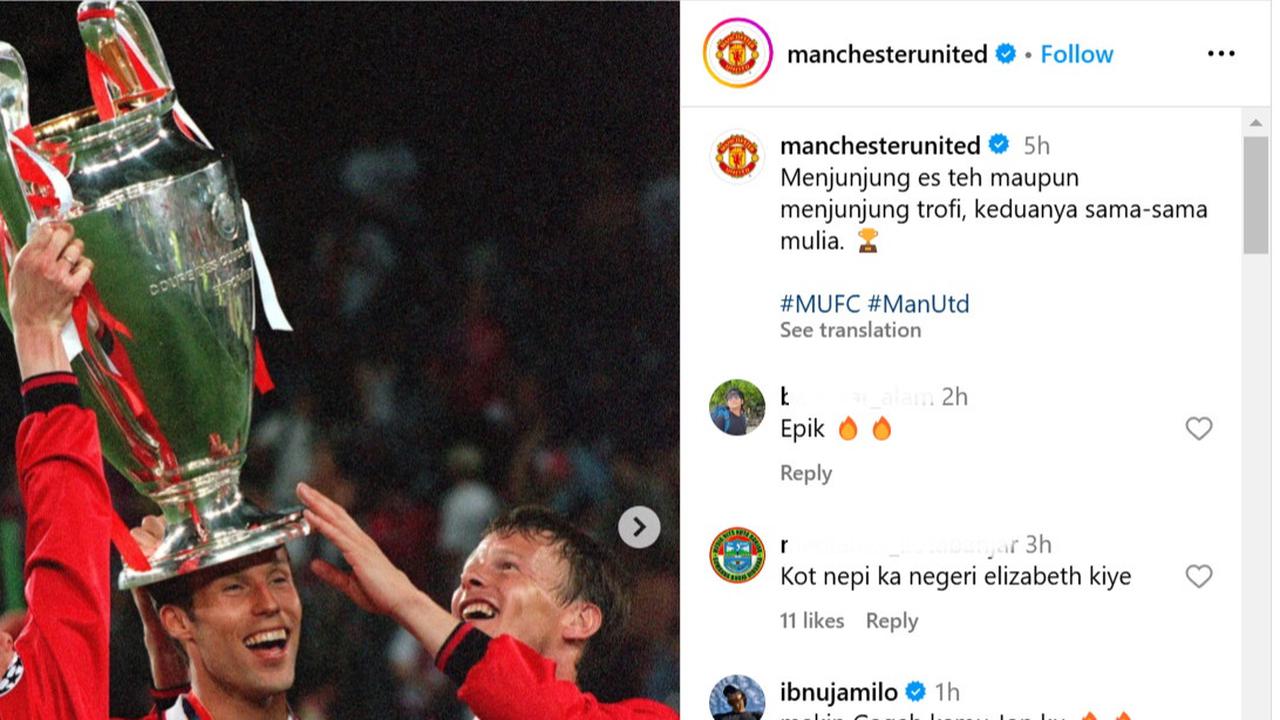 Manchester United: Menjunjung Es Teh dan Trofi Sama-Sama Mulia, Sindir Gus Miftah?