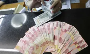 Teller menukarkan mata uang dolar ke rupiah di Jakarta, Jumat (2/2). Deputi Gubernur Senior BI Mirza Adityaswara mengatakan, posisi nilai tukar rupiah terhadap dolar Amerika Serikat yang berada di level Rp13.700 hingga Rp13.800.(Liputan6.com/Angga Yuniar)
