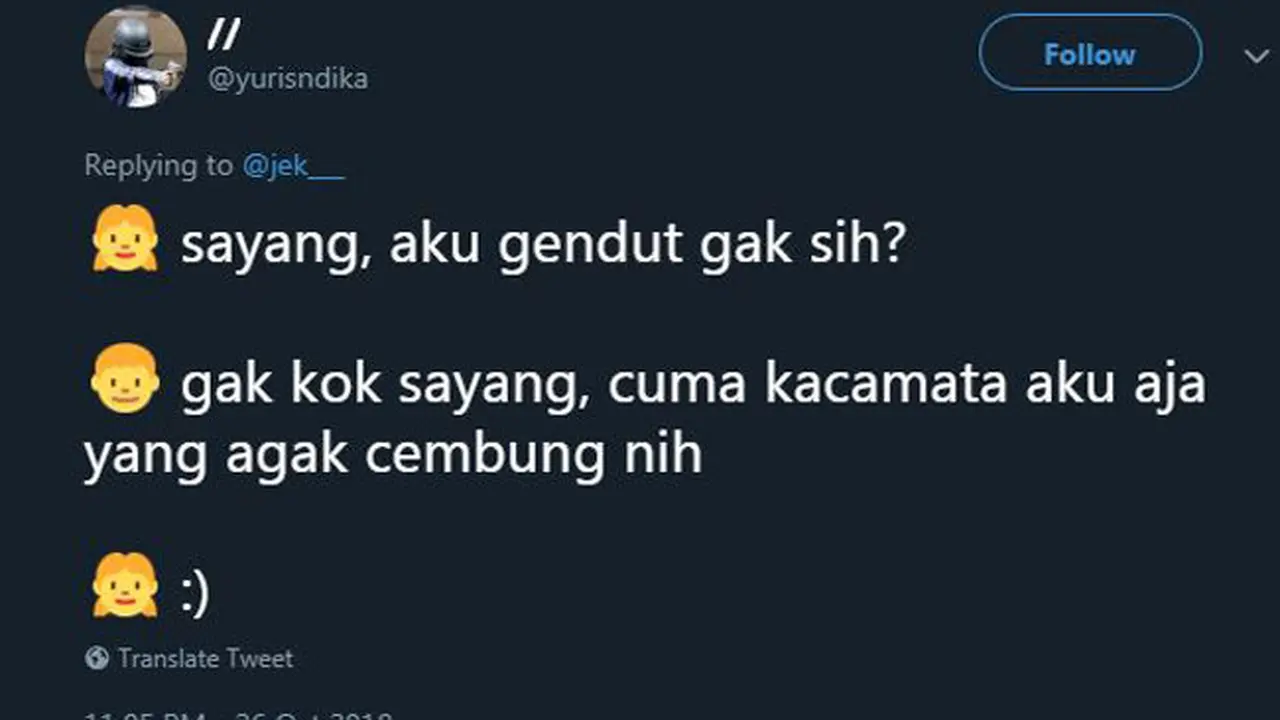 7 Jawaban Kocak Pria Saat Ditanya Pacar 'Aku Gendutan Enggak?'