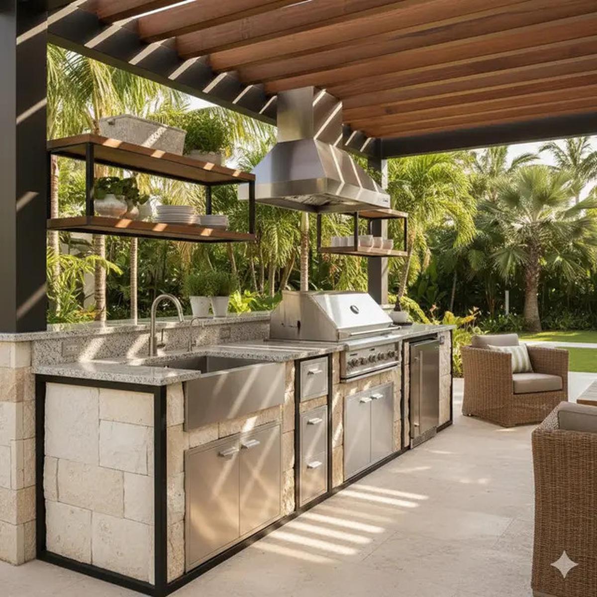 9 Dapur Outdoor Sederhana tapi Berkelas, Cocok untuk Rumah di Daerah Panas