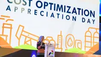 Direktur Utama Pertamina Nicke Widyawati saat memberikan sambutan pada acara Cost Optimization Appreciation Day yang diselenggarakan di Ballroom Grha Pertamina, Jakarta Rabu (6/3)/Istimewa.