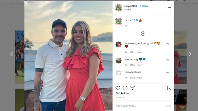 Iago Aspas menghabiskan liburan musim panas di Moana, Spanyol (Instagram)