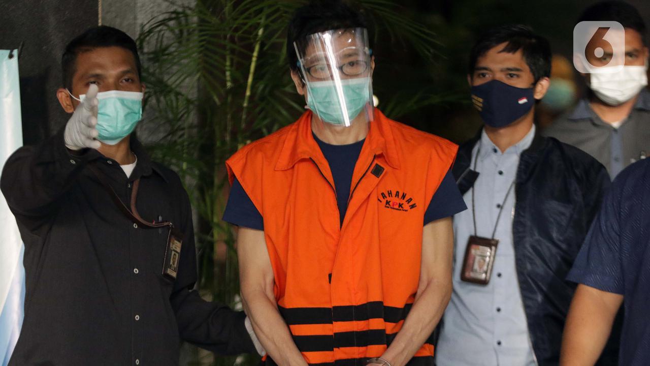 Ekspresi Samin Tan saat Ditahan KPK