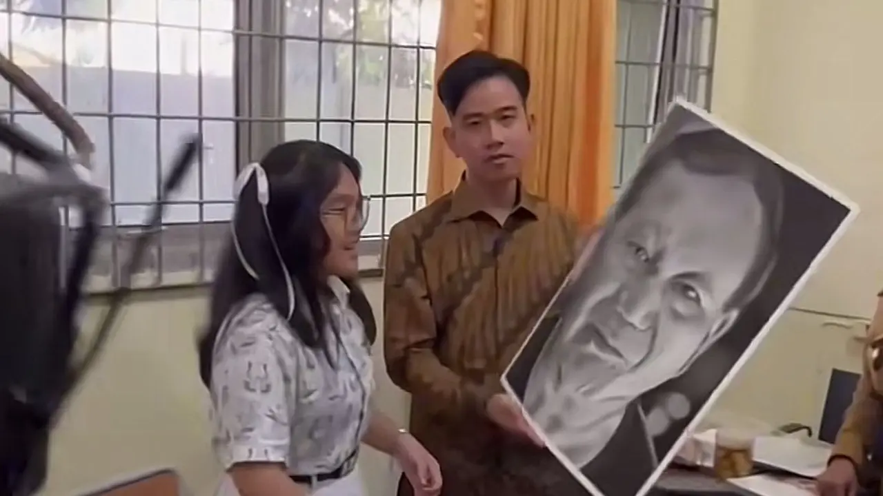 Tinjau Program Makan Bergizi Gratis, Gibran Rakabuming Dititipi Siswa Kado Lukisan untuk Presiden Prabowo