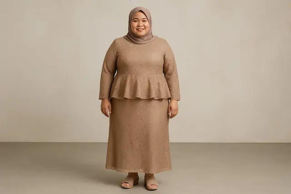 8 Model Dress Brokat untuk Orang Gemuk dan Pendek Berhijab, Pilih Ini Agar Terlihat Proporsional