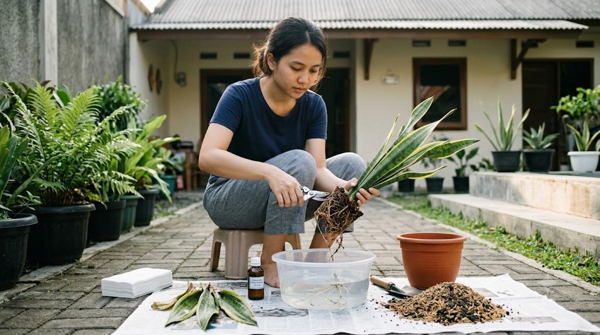 Tanda Lidah Mertua Stres Karena Terlalu Sering Disiram