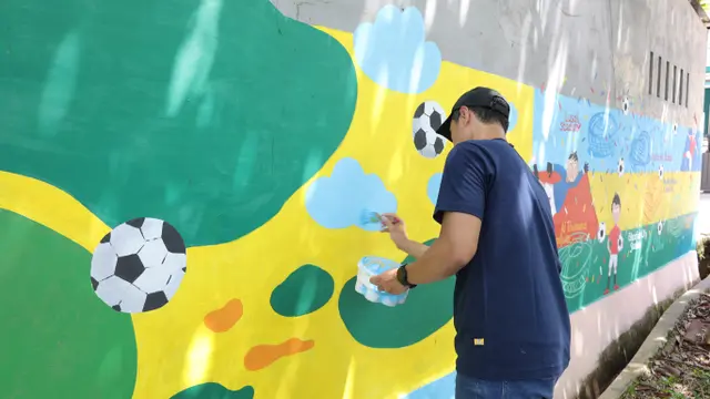 Hias Kampung Bucin Piala Dunia 2022