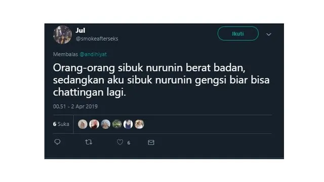 Cuitan Netizen Soal Sibuk Nurunin Berat