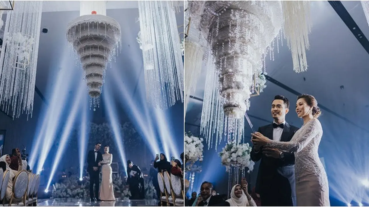 6 Momen Pernikahan Seleb Malaysia Viral, Kue Pengantin Digantung Seperti Lampu