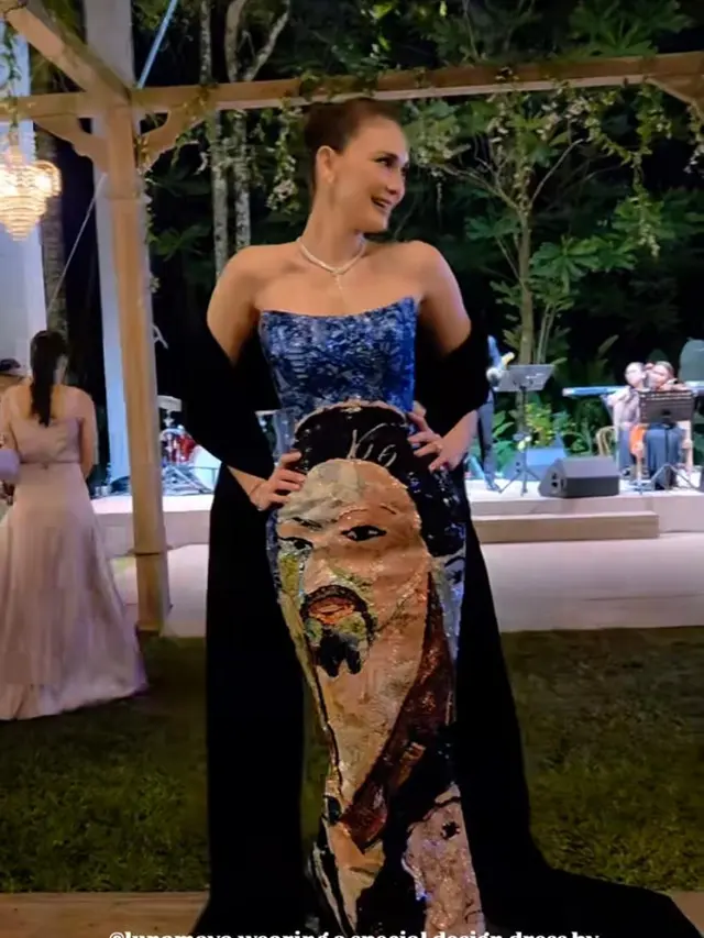 Pesona Memukau Luna Maya di Resepsi Pernikahan Kedua, Kenakan Gaun Berhias Lukisan Sang Ayah