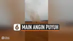 BUKANNYA MENGHINDAR, PARA BOCAH JADIKAN ANGIN PUYUH MAINAN