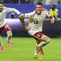 Pemain Spanyol Pedro Porro melakukan selebrasi usai mencetak gol kedua timnya selama pertandingan semifinal Piala Dunia antara Prancis dan Spanyol di Arlington, Texas, dekat Dallas, Selasa, 14 Juli 2026. (AP Photo/Ashley Landis)