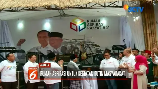 Cawapres Ma'ruf Amin resmikan Rumah Aspirasi Jokowi-Ma'ruf Amin. Di tempat itu, nantinya akan digelar sejumlah aktivitas simpatisan seperti diskusi dan pertunjukan seni.